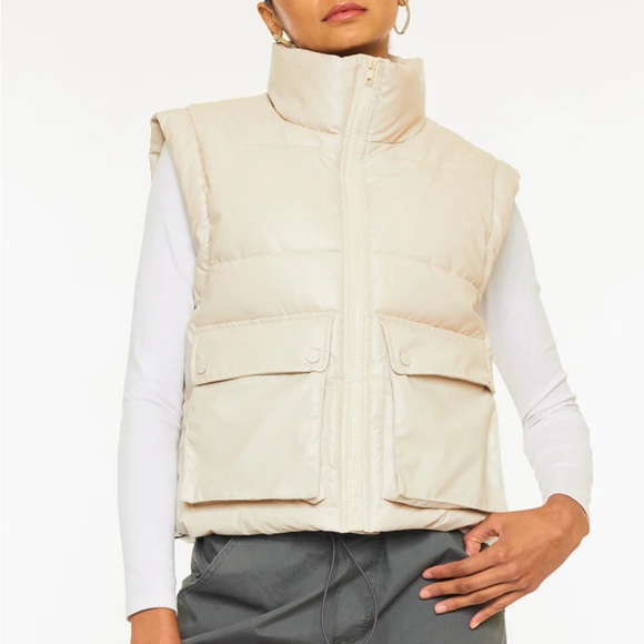 Kancan Frida Faux Leather Puffer Vest - Picture 9 of 15